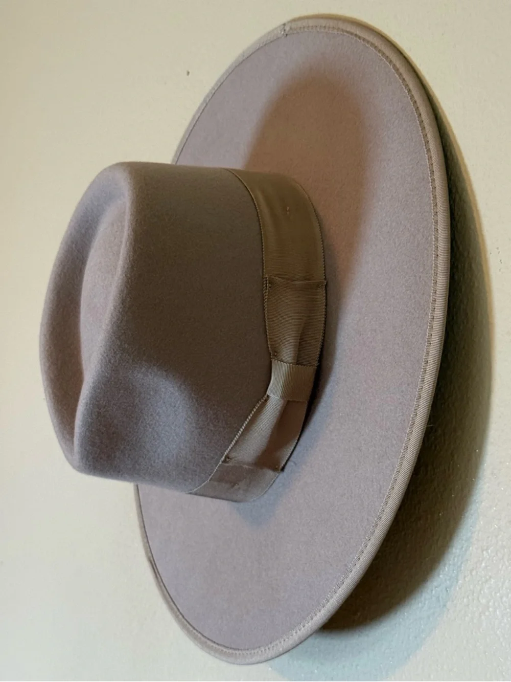 NWT Wyeth Taupe 100% Australian Wool Adjustable Fedora Wide Brim Hat